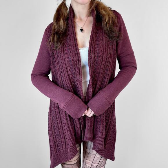 boho grunge layered brown cardigan - Picture 2 of 8